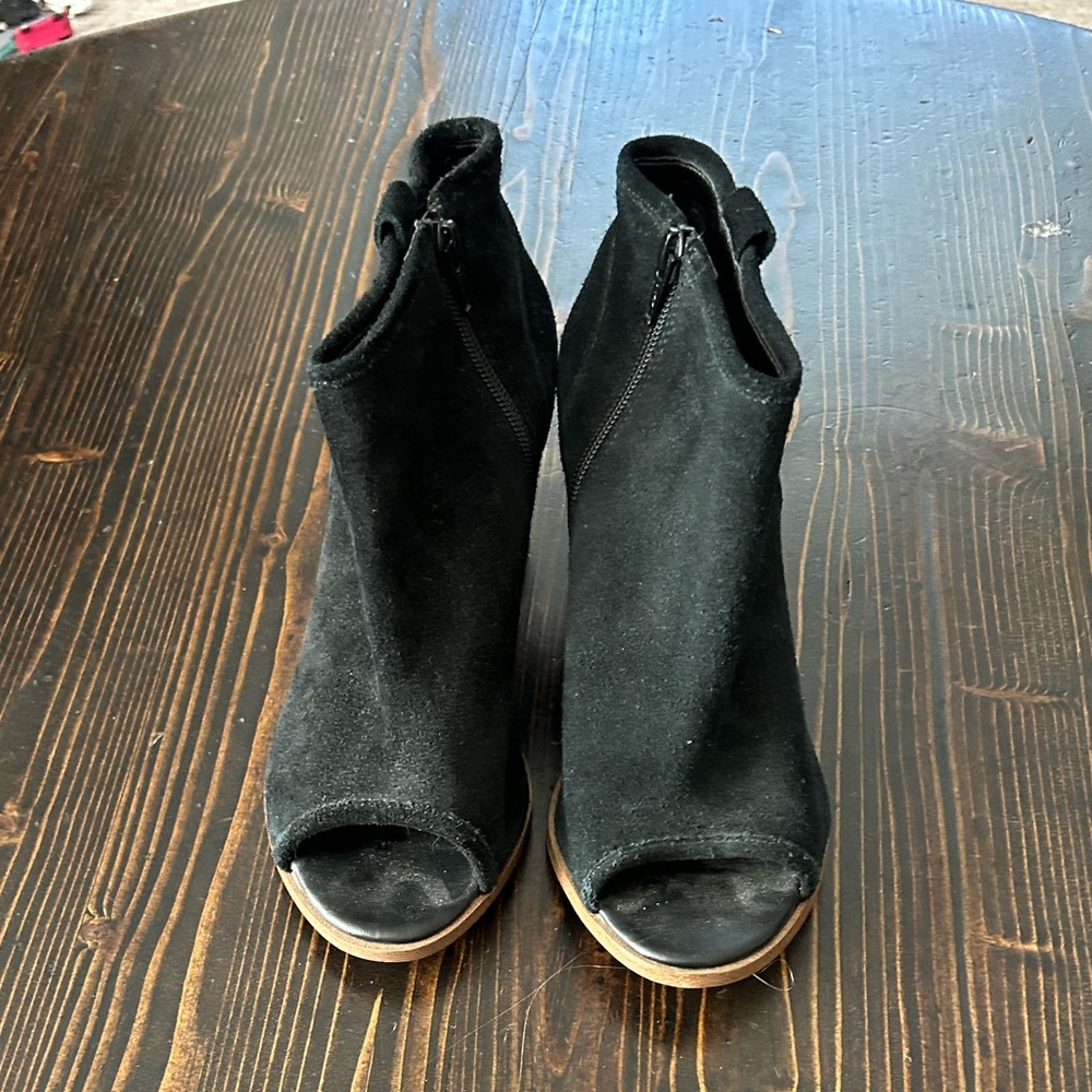 Aldo Open Toe Suede Booties